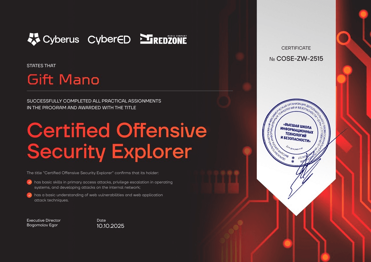 Certified Offensive Security Explorer